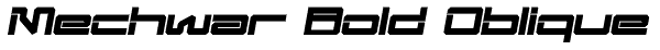 Mechwar Bold Oblique Font