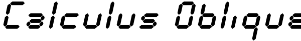 Calculus Oblique Font