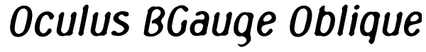 Oculus BGauge Oblique Font