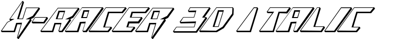 X-Racer 3D Italic Font