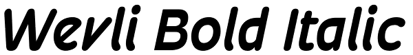 Wevli Bold Italic Font