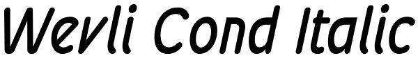 Wevli Cond Italic Font