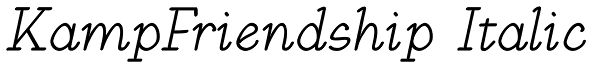 KampFriendship Italic Font