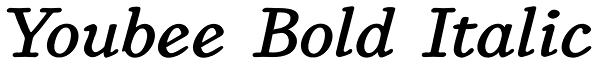 Youbee Bold Italic Font