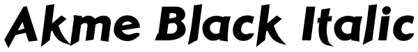 Akme Black Italic Font