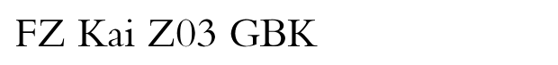 FZ Kai Z03 GBK Font