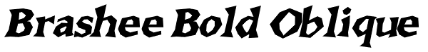 Brashee Bold Oblique Font