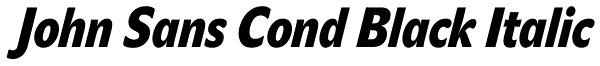 John Sans Cond Black Italic Font