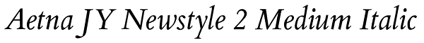 Aetna JY Newstyle 2 Medium Italic Font