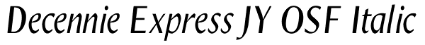 Decennie Express JY OSF Italic Font