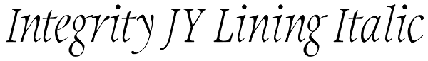 Integrity JY Lining Italic Font