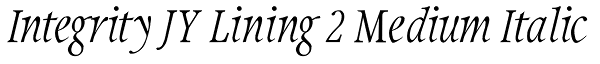 Integrity JY Lining 2 Medium Italic Font