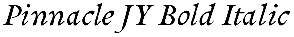 Pinnacle JY Bold Italic Font