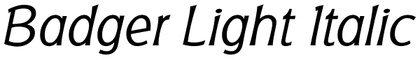 Badger Light Italic Font