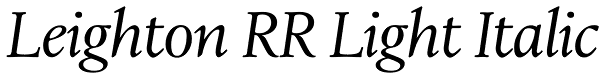 Leighton RR Light Italic Font