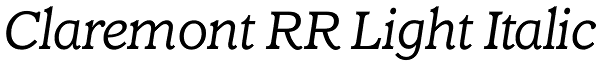 Claremont RR Light Italic Font