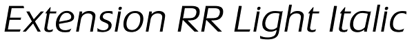 Extension RR Light Italic Font