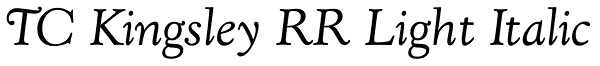 TC Kingsley RR Light Italic Font