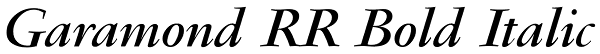 Garamond RR Bold Italic Font