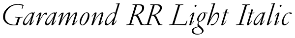 Garamond RR Light Italic Font