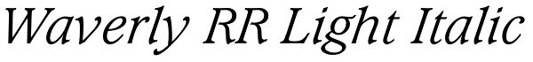 Waverly RR Light Italic Font