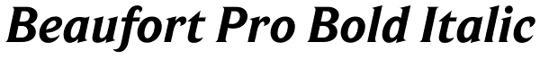 Beaufort Pro Bold Italic Font