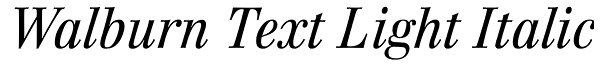 Walburn Text Light Italic Font