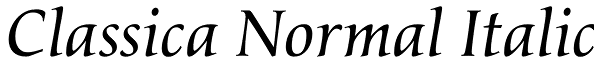 Classica Normal Italic Font