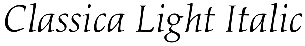 Classica Light Italic Font