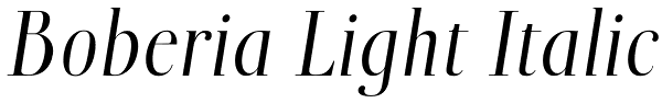 Boberia Light Italic Font