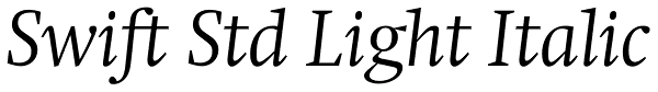 Swift Std Light Italic Font