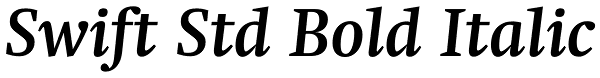 Swift Std Bold Italic Font