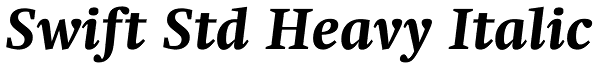 Swift Std Heavy Italic Font