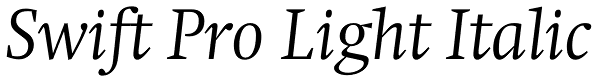 Swift Pro Light Italic Font