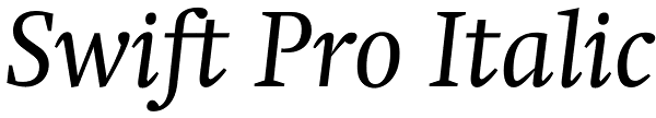 Swift Pro Italic Font