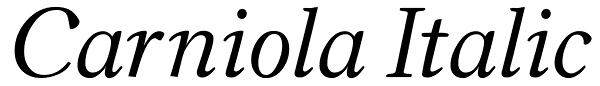 Carniola Italic Font