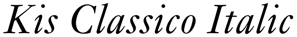 Kis Classico Italic Font
