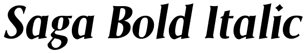 Saga Bold Italic Font