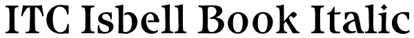 ITC Isbell Book Italic Font