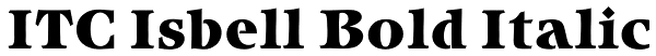 ITC Isbell Bold Italic Font