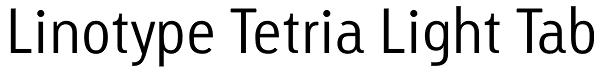 Linotype Tetria Light Tab Font