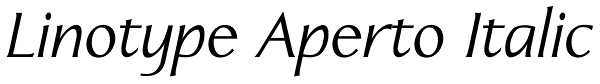 Linotype Aperto Italic Font