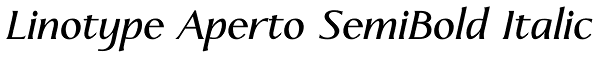 Linotype Aperto SemiBold Italic Font