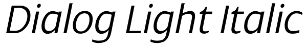 Dialog Light Italic Font