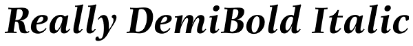 Really DemiBold Italic Font