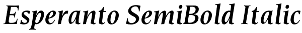 Esperanto SemiBold Italic Font