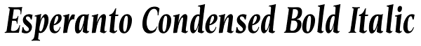 Esperanto Condensed Bold Italic Font