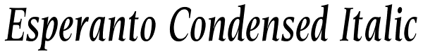 Esperanto Condensed Italic Font