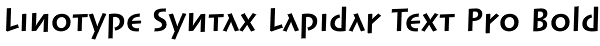 Linotype Syntax Lapidar Text Pro Bold Font