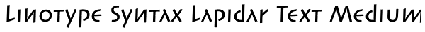 Linotype Syntax Lapidar Text Medium Font